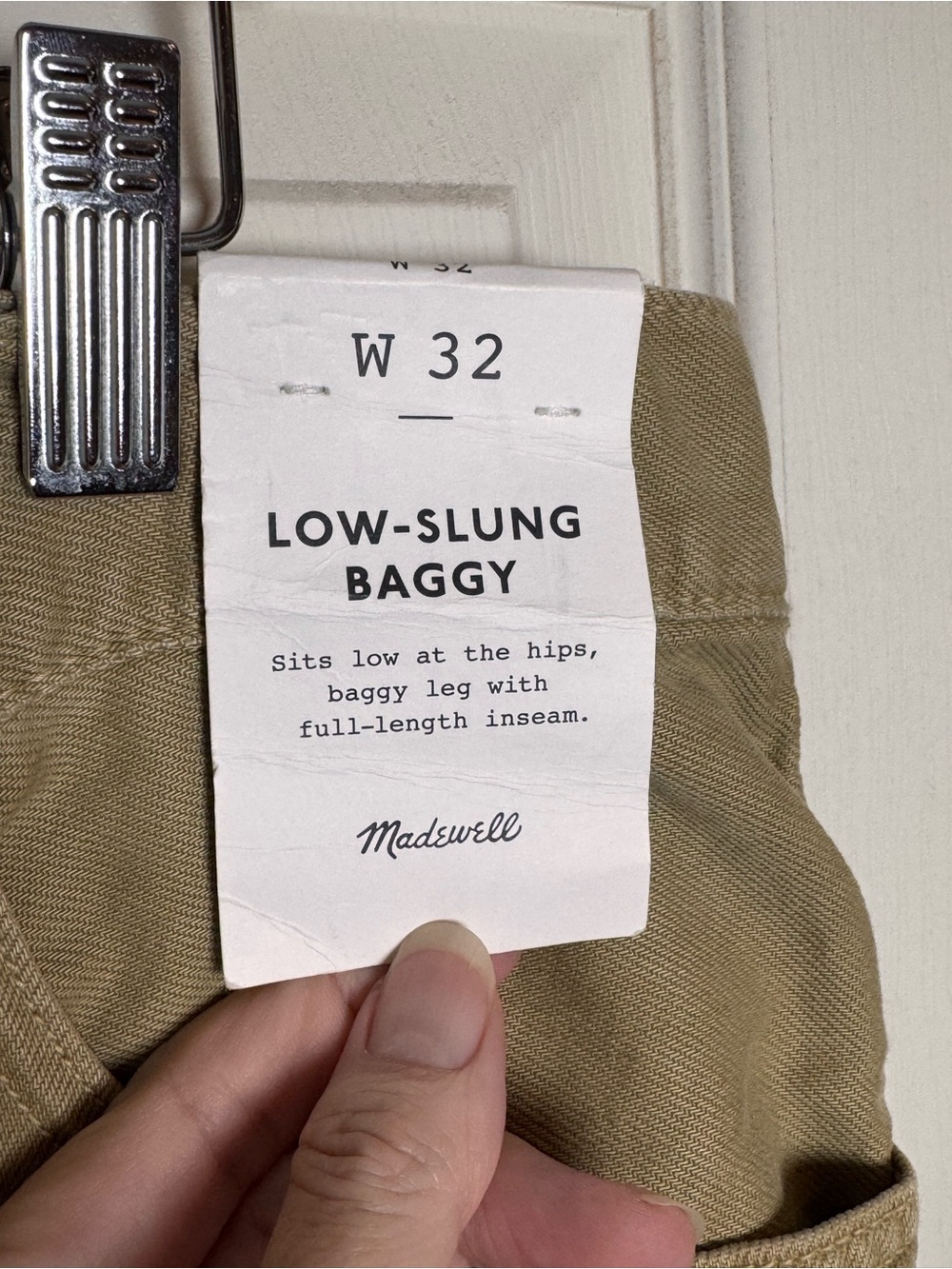 NWT Madewell Low-Slung Baggy Pleated Jeans Khaki W32 Airy Denim - Picture 9 of 15